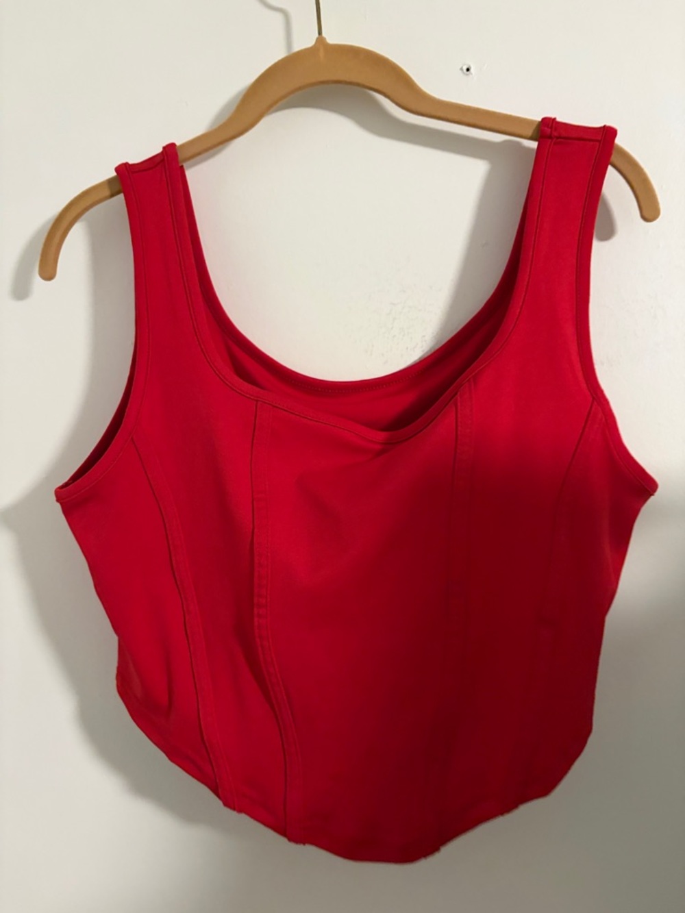 Bright Red Sleeveless Scoop Neck Tank Top